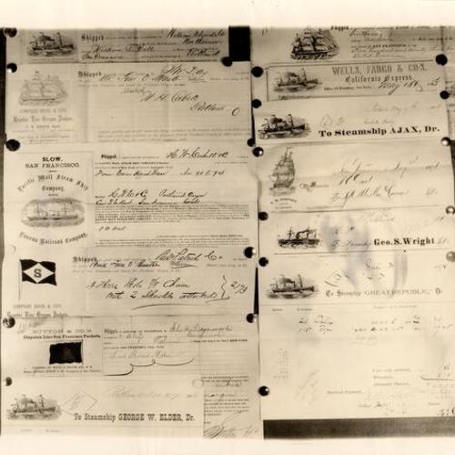 Shipping Invoices and Bills, circa 187]