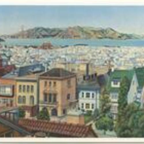 [Golden Gate Bridge as seen from Marina District (painting)]