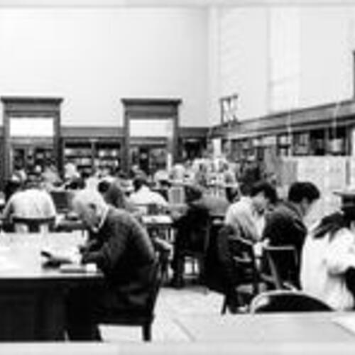 [Panoramic view of Main Library's History Department]