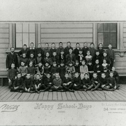 [Class photo of South Cosmopolitan Grammar School in 1890]