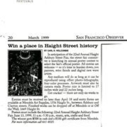 "Win a Place in Haight Street History", San Francisco Observer, March 1999