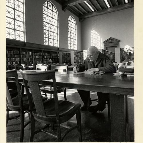 [Eric Hoffer in the old Main Library]