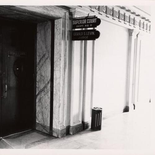 [Entrance to Department No. 11, Judge Gerald S. Levin Superior Court in Old Hall of Justice]