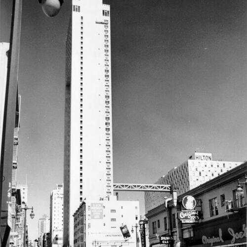 [View from Mason Street showing the Hilton Tower]