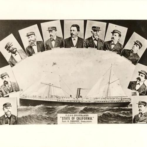 [Iron Steamship "State of California, "Pictures of Captain G. Debney, Commanding & Officers"]