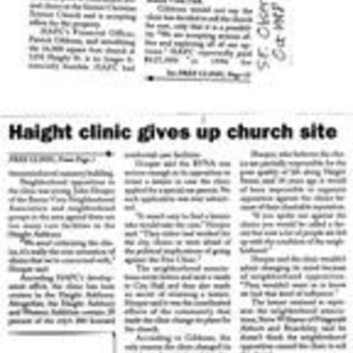 Free Clinic to Sell Church, San Francisco Observer, October 1998