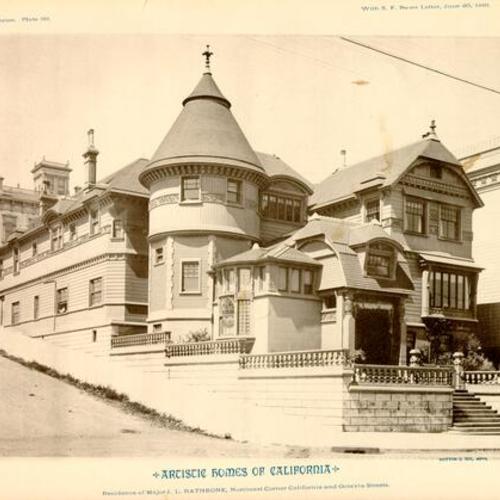 ARTISTIC HOMES OF CALIFORNIA - Residence of Major J. L. RATHBONE, Northeast Corner California and Octavia Streets