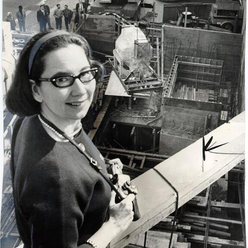 [Radiological physicist Mary Louise Meurk monitoring the installation of a 25-million volt Betatron at Mount Zion Hospital]